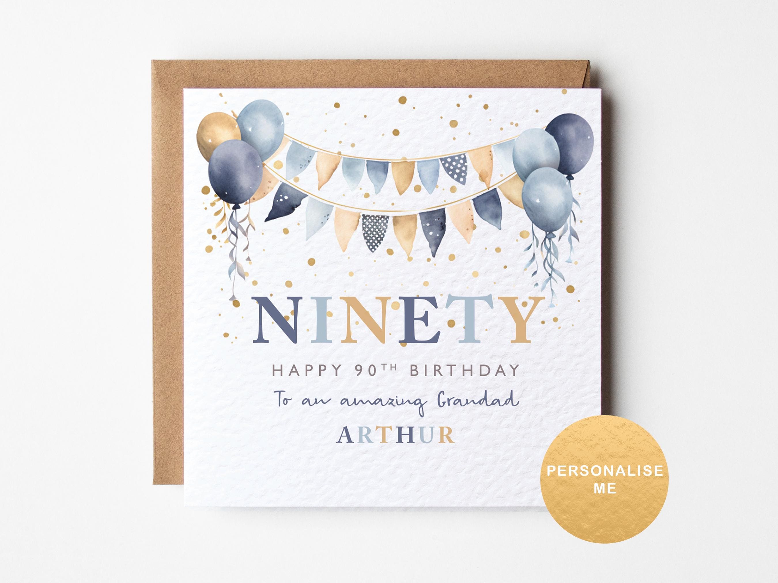 Male 90th Birthday Card For Him - Age 90 - Special Finishes - View #11