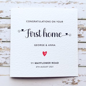 First home card, Personalised first home gift, New home card for daughter, Custom new house gift, Congratulations new home, New place card
