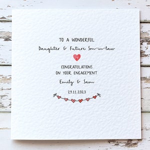 Personalised engagement card for daughter and future son in law, engagement gift for daughter, congratulations on your engagement