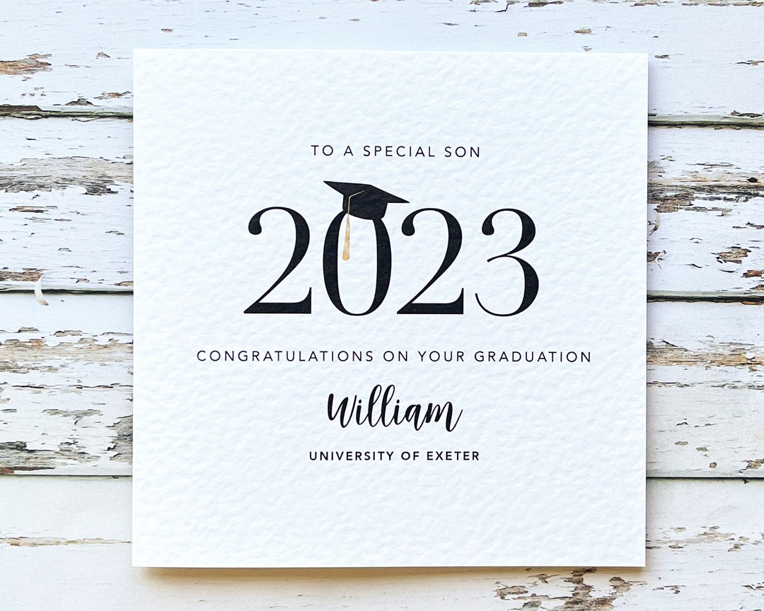 Personalised Graduation Card for Son, Graduation Gift for Grandson ...