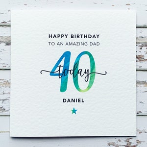 40th birthday card, Dad 40th birthday gifts, Personalised 40th birthday card for him, Son in law 40th birthday card, 40th card husband