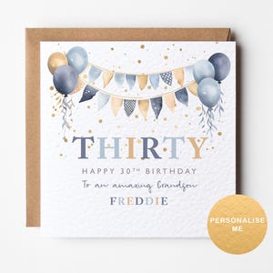Son 30th birthday card, personalised 30th birthday card for male, nephew birthday card, 30th gift for grandson, for boyfriend, for husband