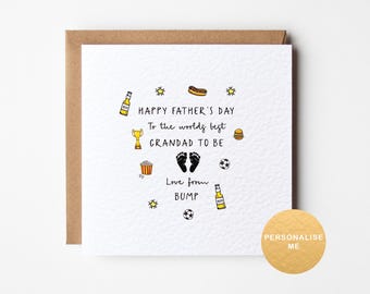 Personalised Father's Day Card, Grandad To Be, Love From Bump