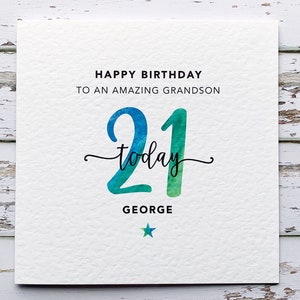 21st birthday card for him, Personalised card 21st, 21st birthday gift for son, Personalised 21st birthday gift, Grandson 21st birthday card