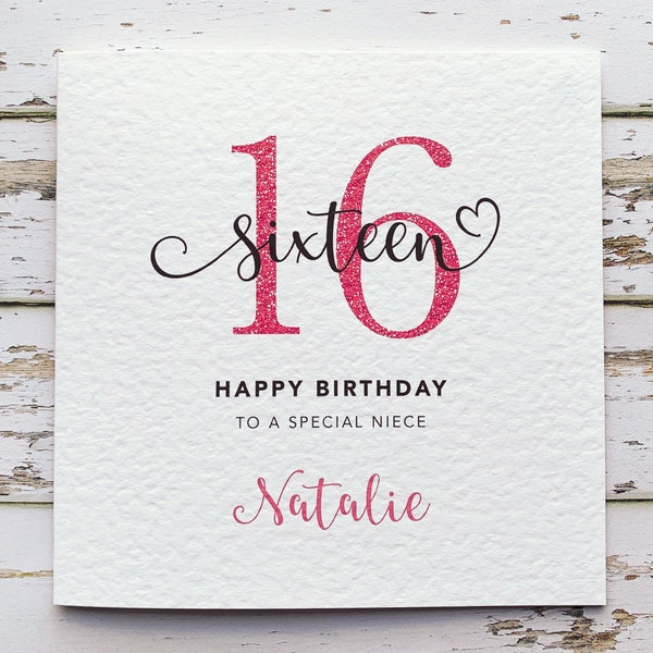 Personalised 16th Birthday Card for Girls - Etsy UK