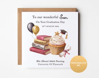 Personalised Graduation Card for Son, Godson, Friend, Cousin