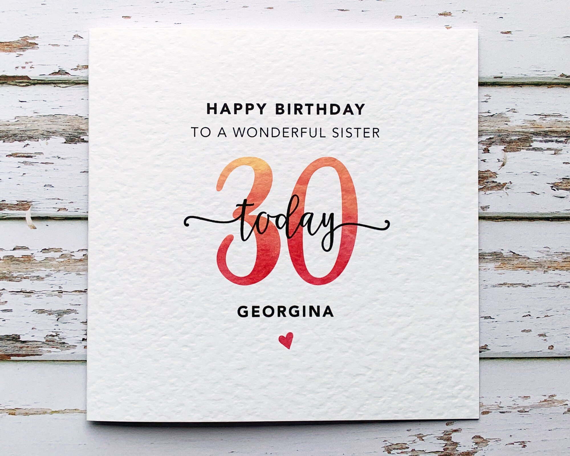 30th birthday card Age 30 gifts Sister 30th birthday gift Etsy