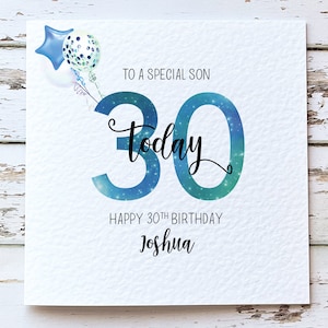 Personalised 30th birthday card for son, 30th birthday gift for nephew, Age 30 card, 30th birthday for him, for fiancé, for grandson