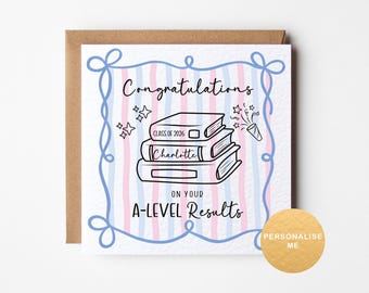 Personalised Exam results card, GCSE, A-levels, for daughter, niece, granddaughter, goddaughter, friend, congratulations card