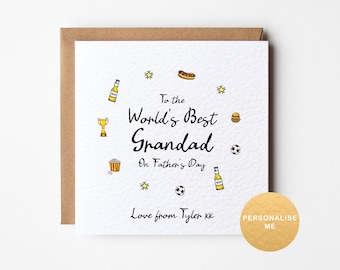 Personalised Father's Day card for the worlds best grandad from the grandchildren, for dad, daddy, from children, from son, from daughter