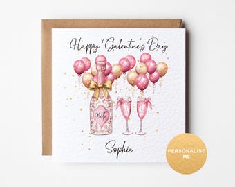 Galentine's day card for best friend, for bestie, Galentine's gift, Personalised Valentines card