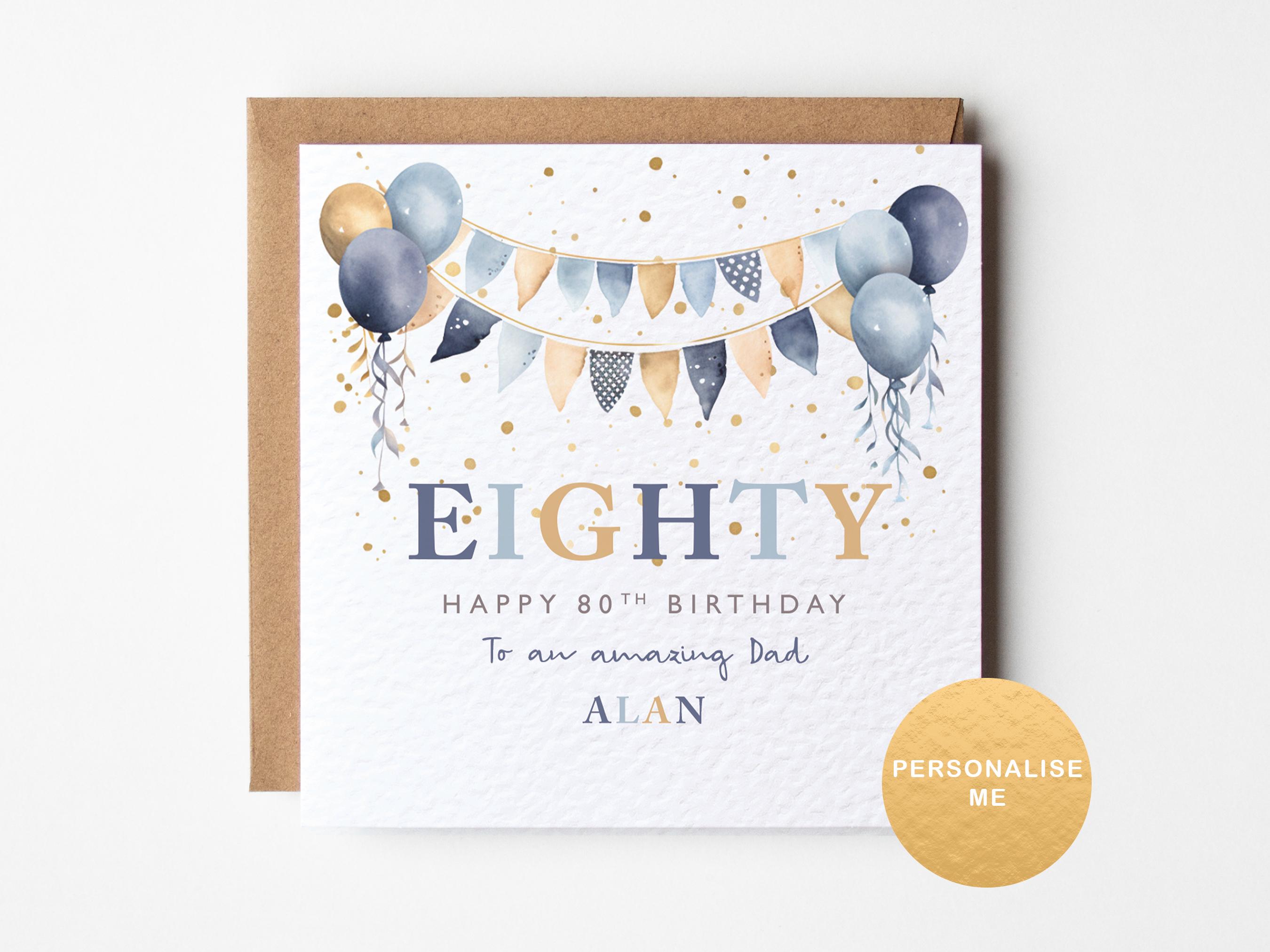thumbnail image 2 of Personalised Handmade 80th Birthday Card – For Dad, Husband, Brother, Grandad 2 of 6
