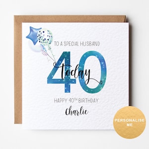 40th birthday card for husband, 40th birthday gift for son-in-law, age 40 card for him, for son, for brother, for grandson, for cousin
