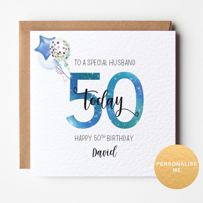 Utopia Cards Personalised Birthday Card For Dad, Grandad, Brother, Son – Any Age (50th, 60th, 70th, 80th)