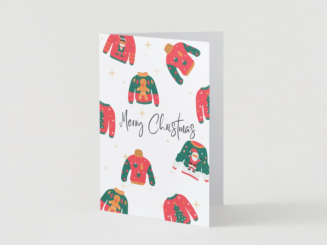 Printable Ugly Sweater Christmas Card Christmas Card - Etsy