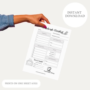 Printable Sourdough Checklist | Sourdough Checklist Digital Download | Sourdough PNG Checklist Printable