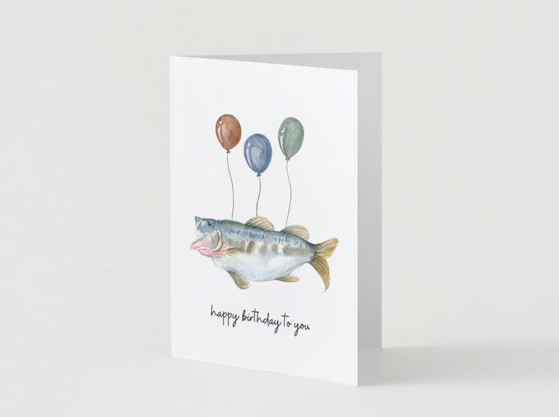 Printable Fishing Birthday Card Birthday Card for Him for Dad Birthday ...