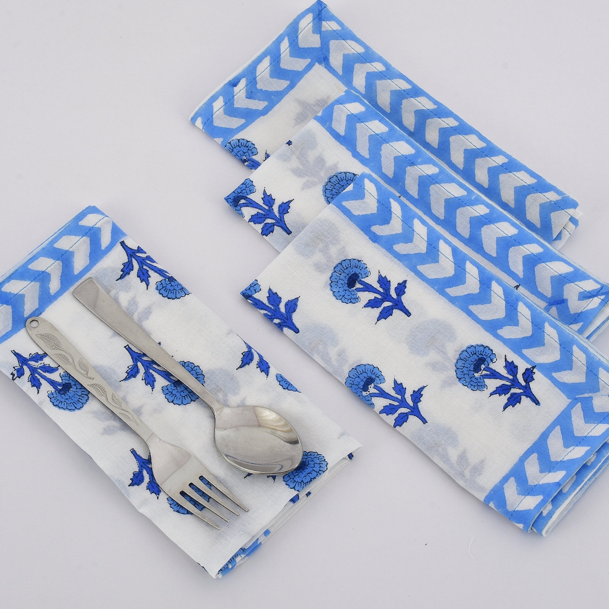 Floral Hand Block Printed Cotton Napkins: Indian Wedding Table Decor Napkins 20X20 Inch - Etsy