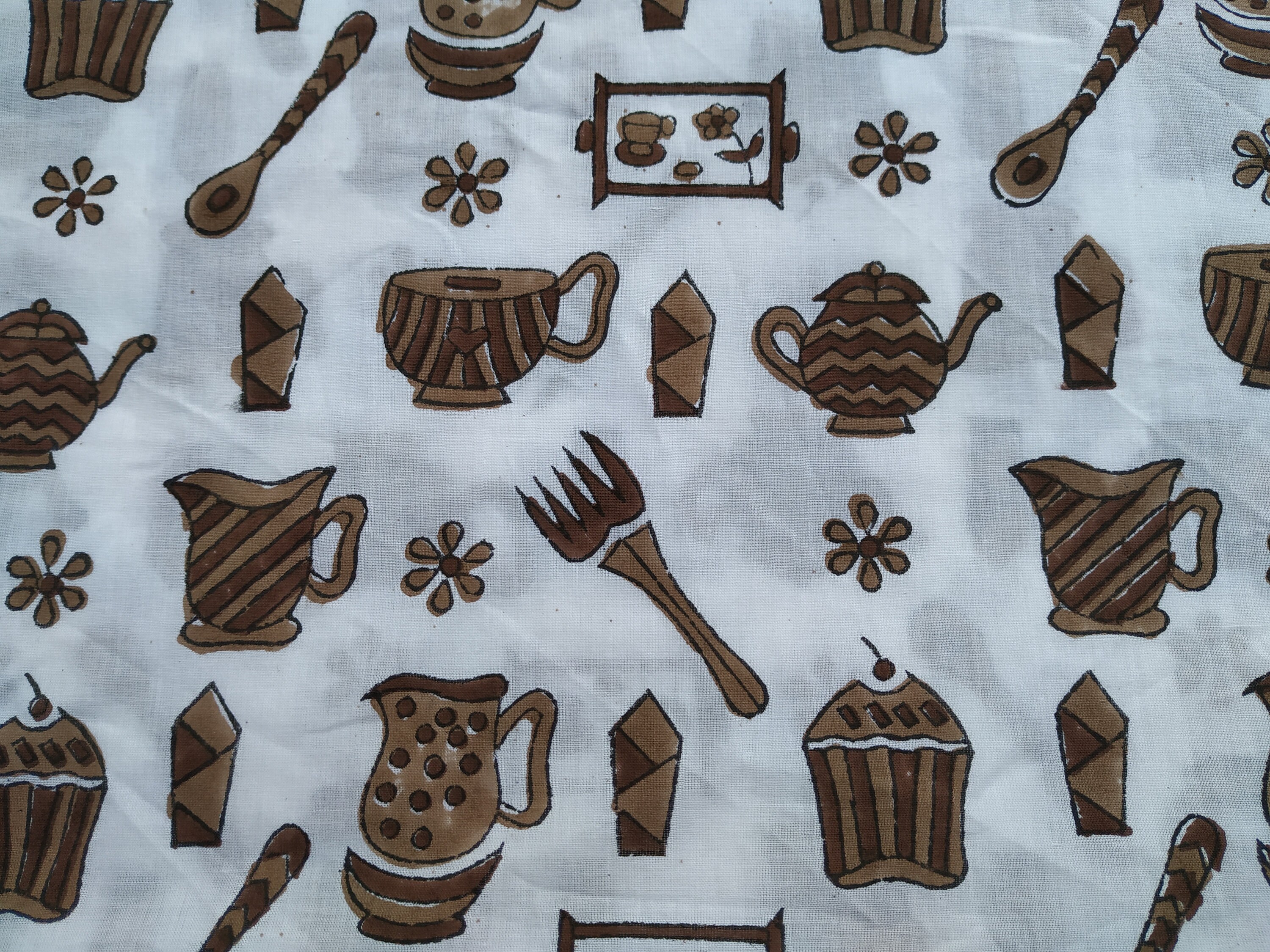 Schöne Schokolade braun Küche Set Design Hand Block gedruckt | Etsy