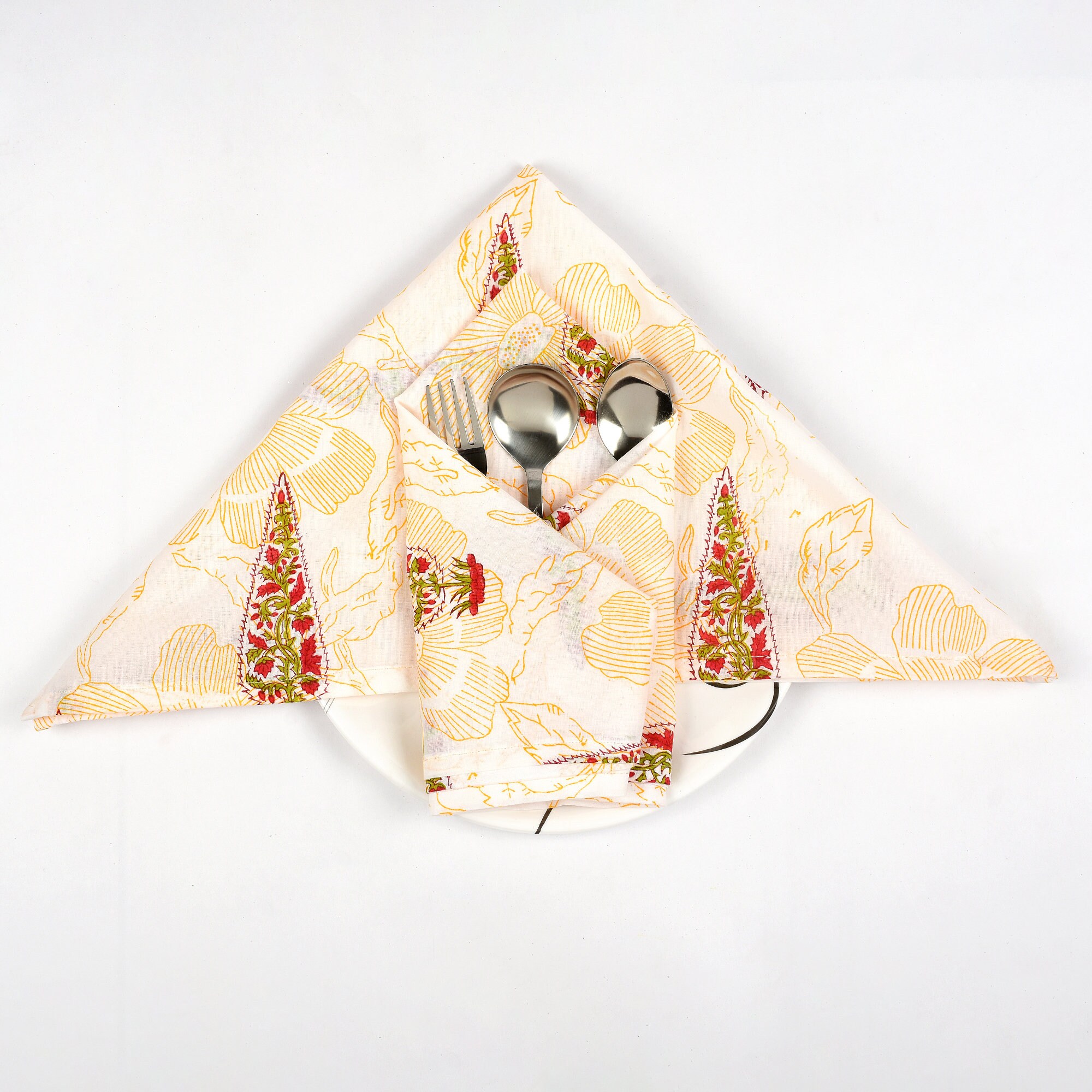 Fabindiahub Cotton Napkins Cloth Napkins Indian Block Print Etsy