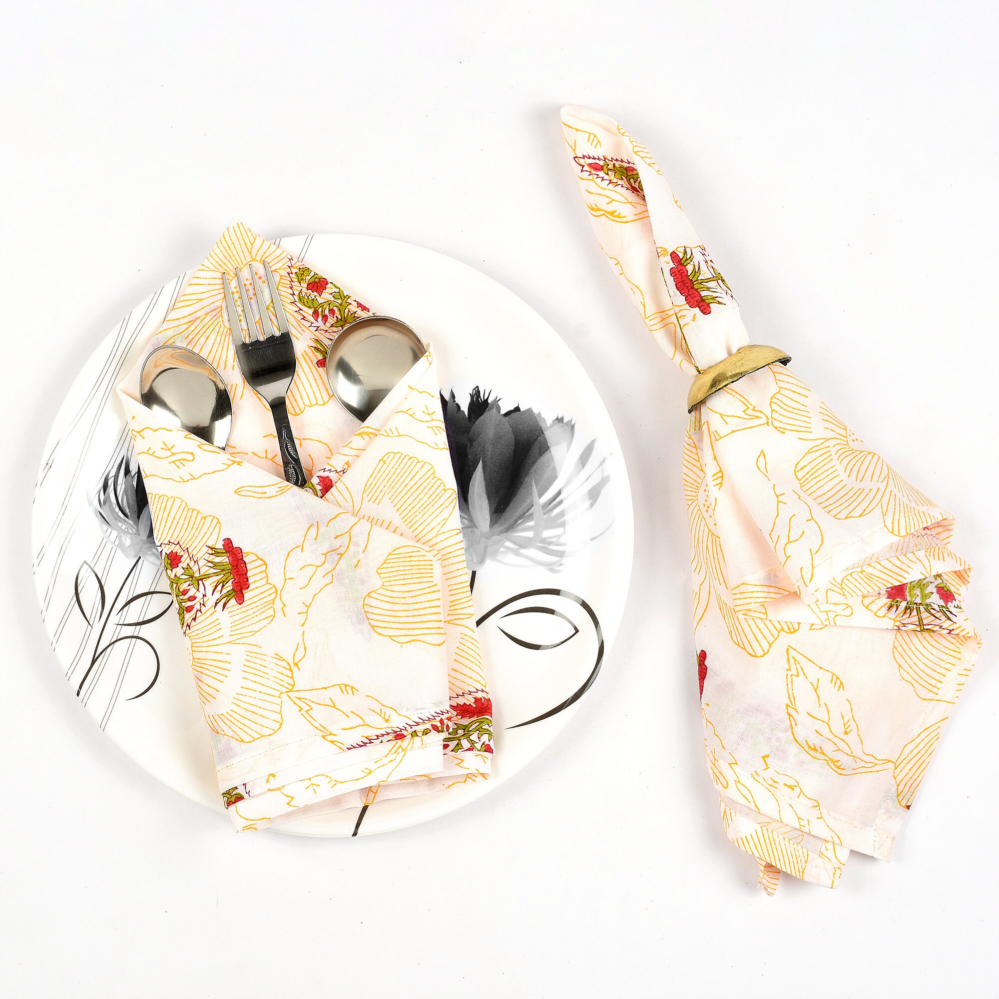 Fabindiahub Cotton Napkins Cloth Napkins Indian Block Print Etsy