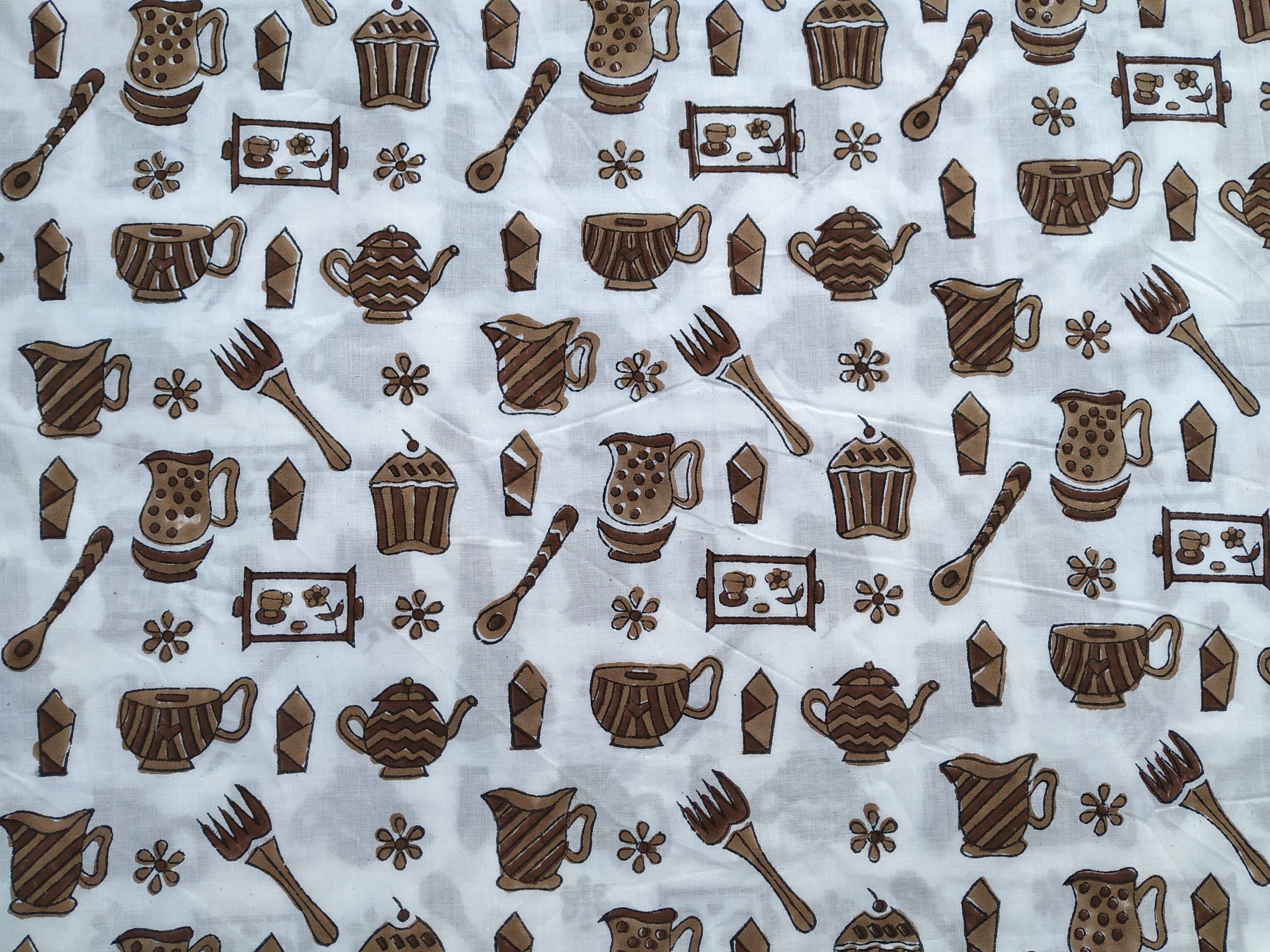 Schöne Schokolade braun Küche Set Design Hand Block gedruckt | Etsy