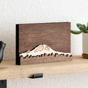 Mt. Rainier Wood Art | Hardwood Wall Art | Mini Rainier National Park Art