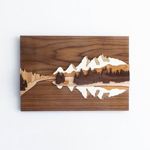 Grand Teton National Park Wood Art, Solid wood wall art, Wyoming decor, rustic home decor, laser cut wall art, nature lover gifts