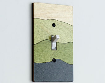 Wood Green Mountains Light Switch Cover Plate