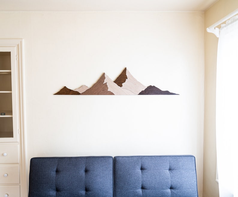 Large Mountain Wood Art Wood Mountain Sculpture Etsy