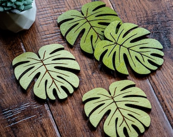 Monstera Leaf Coaster Set | Plant Lover Coaster Gift  Nature Lovers Gift Houseplants
