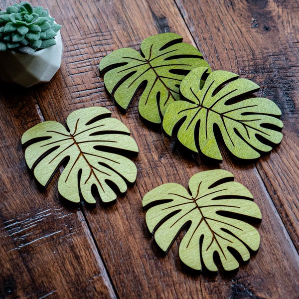 Monstera Leaf Coaster Set | Plant Lover Coaster Gift  Nature Lovers Gift Houseplants