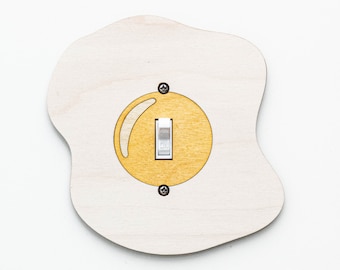 Cute Egg Wood Light Switch Cover Plate | Kitchen Decor switch Cover