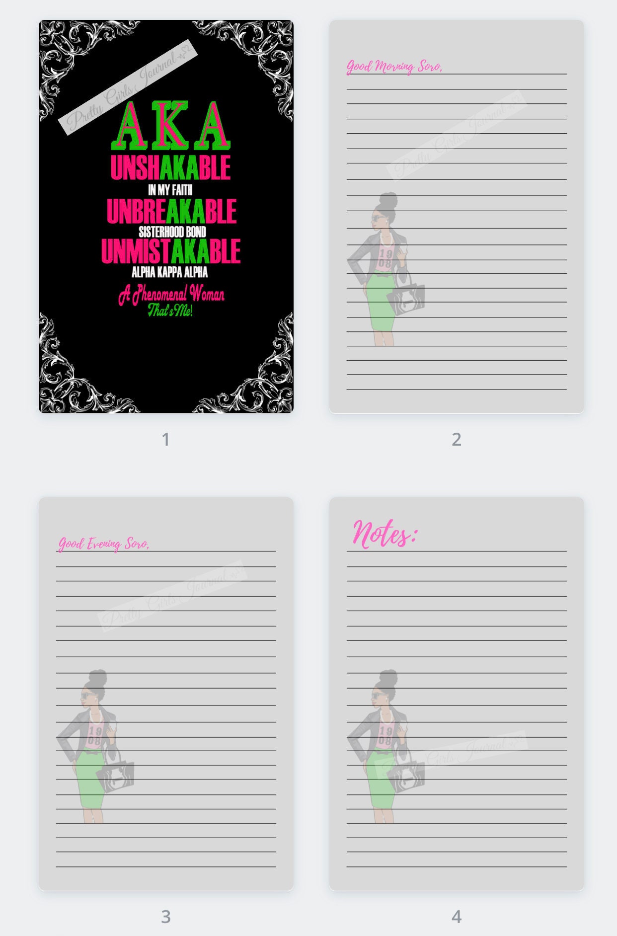 4 AKA PRINTABLES front cover journal pages Digital | Etsy