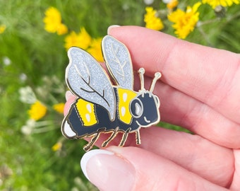 Benny Bee | Hard Enamel Gold Plated Pin| Enamel pin collection | Gold pin | Bee lover| Save the bees | spring lapel pin | spring brooch