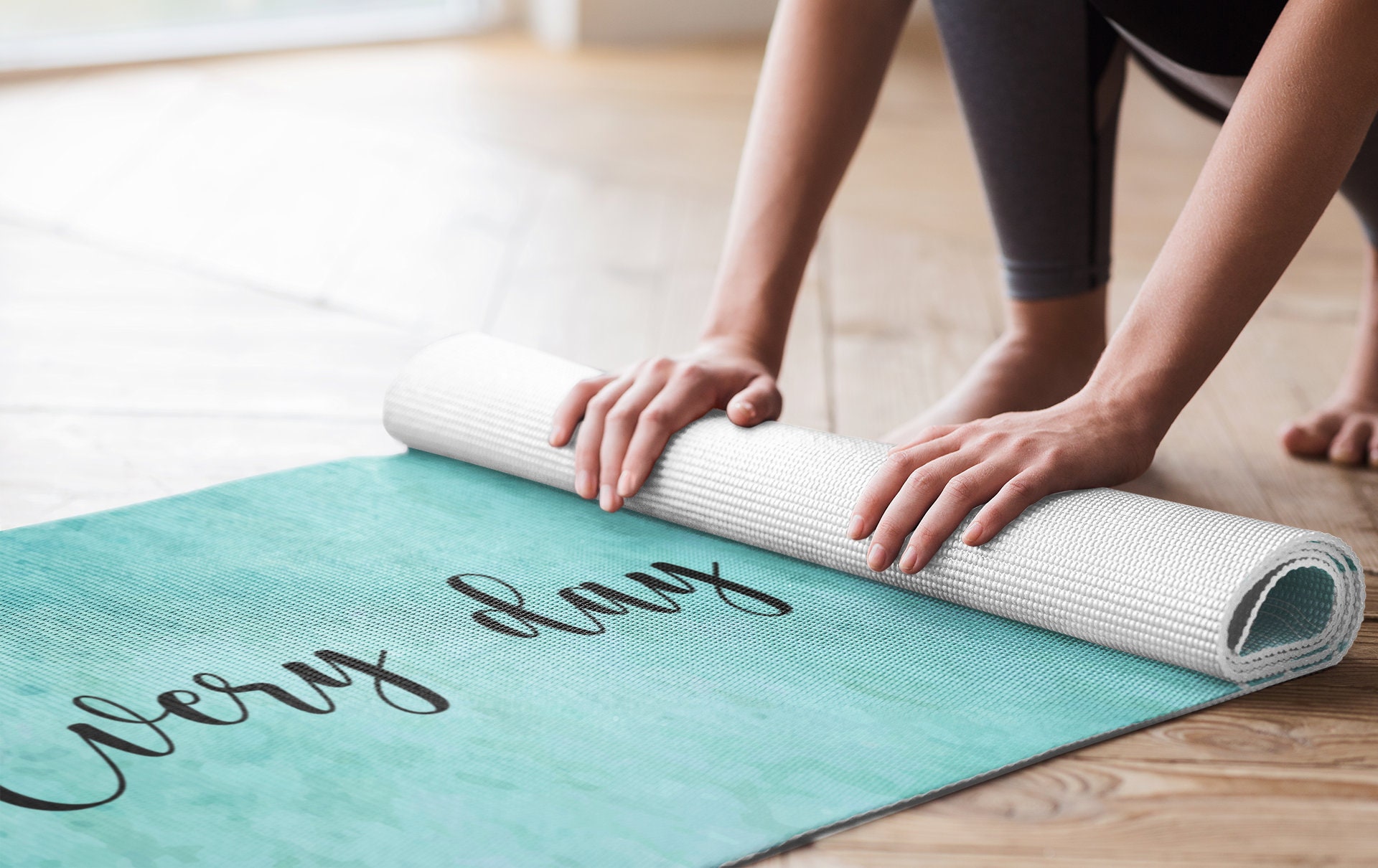 Yoga Mat Personalized Fitness Mat With Inspiring Quote With Etsy