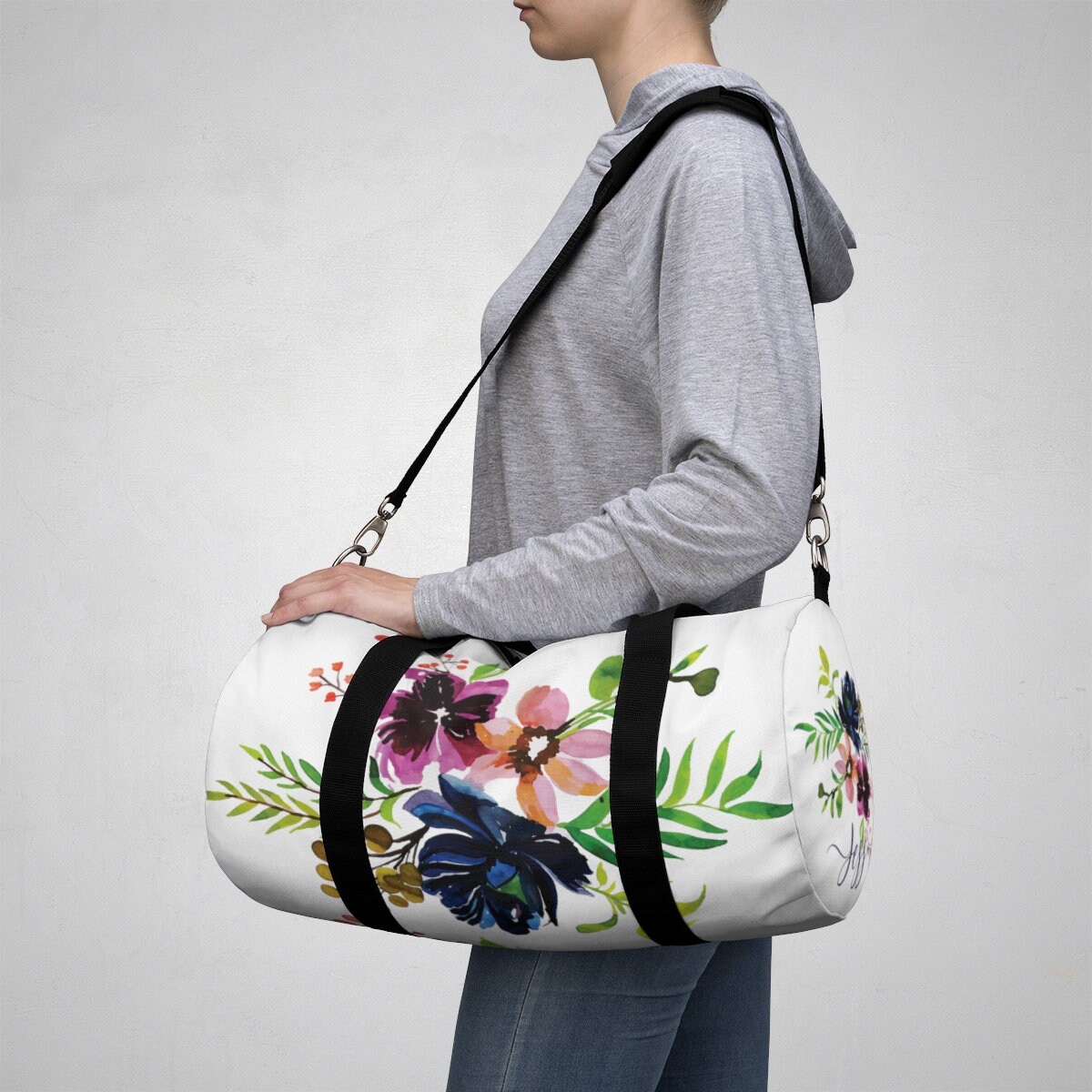 Fitness Bag Stylish Floral Personalized Gym Bag With Name Or Etsy