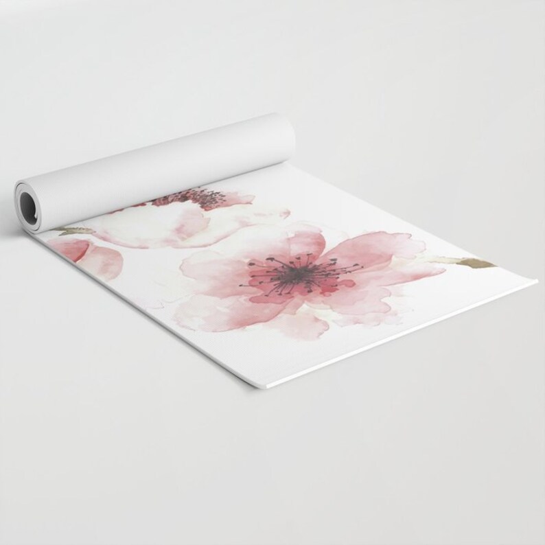 Yoga Mat Stylish Floral Fitness Mat Personalized With Name Etsy