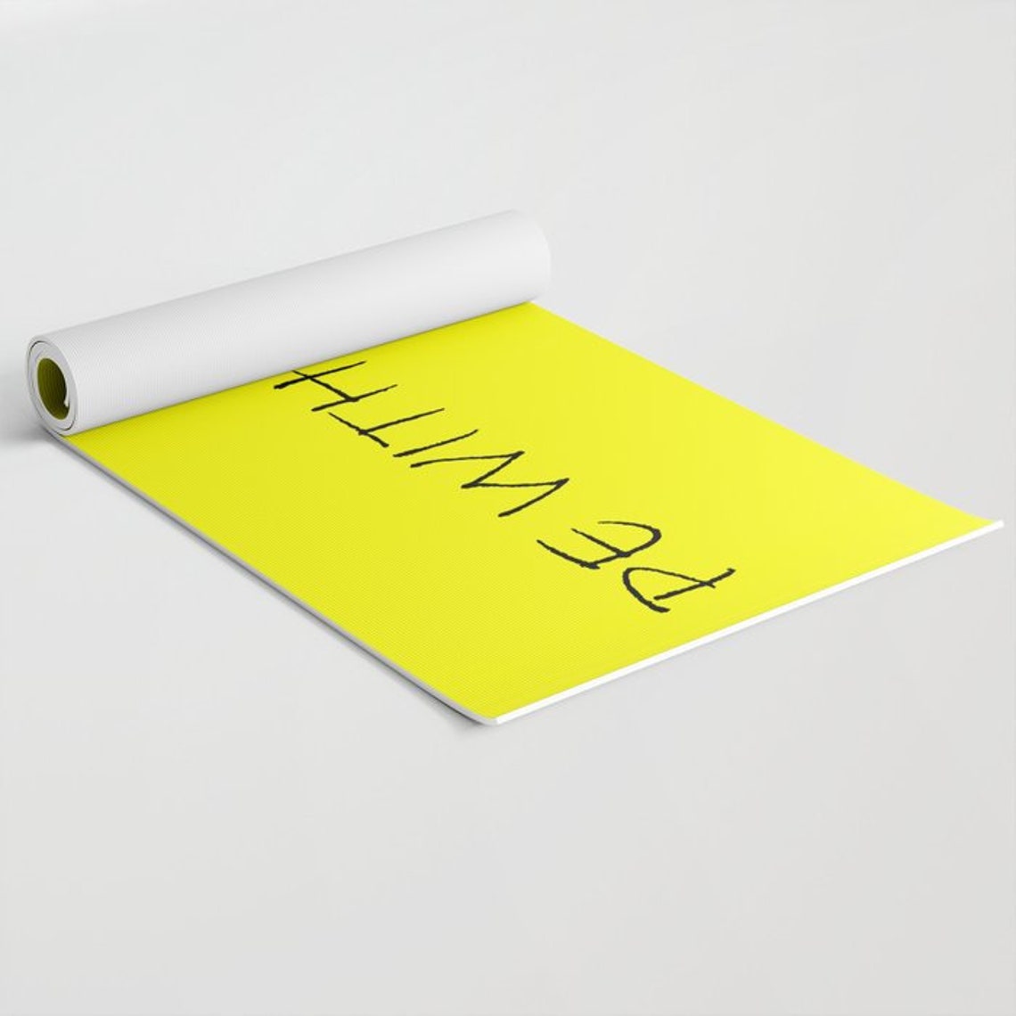 Yellow Yoga Mat Stylish Personalized Fitness Mat With Golden Etsy