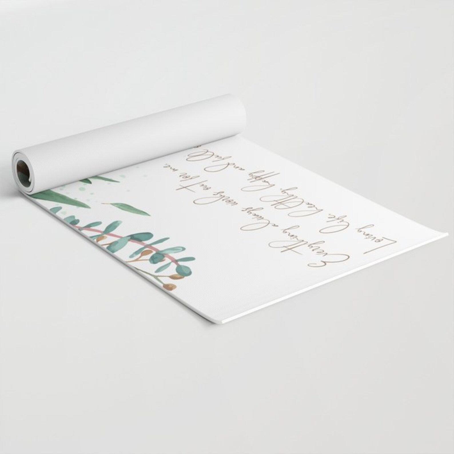 Yoga Mat With Inspiring Quote Floral Fitness Mat Etsy