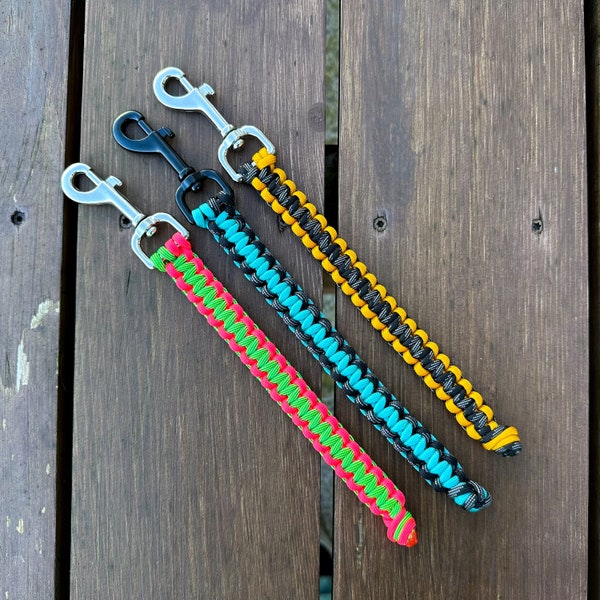 Paracord Zip-pulls 4mm 4pack Suitcase Rucksack Backpack Bag In Green & Red | UK