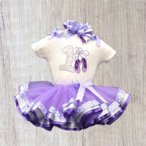 Personalised ballet first birthday outfit girl, 1st birthday tutu outfit, ballet cake smash outfit girl, dance birthday gifts for girls