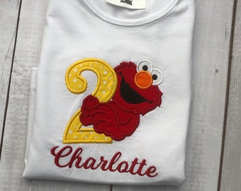 personalized Elmo birthday shirt boy,  first birthday shirt, Elmo Cake smash outfit, Birthday shirt for girl