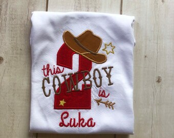 personalized cowboy birthday shirt boy, western first birthday shirt, rodeo birthday shirt, country 1st birthday outfit, cowboy cake smash 