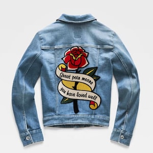 Great Pain Means You Have Loved Well Large Patch For Bridal Denim Jacket, couple patches, love patch, customised patch, backpatch, iron-on