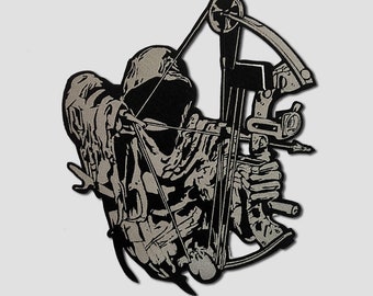 Reaper Embroidered Patch, Large Biker Vest Back Patch (10.4x12 in)