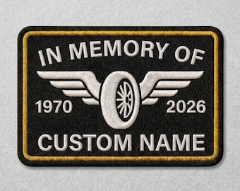 Custom Embroidered In Memory Of Biker Patch