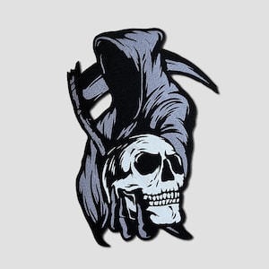 Reaper Embroidered Large  Iron On Patch, Embroidered Patch, Backpatch, Large patch for biker vest