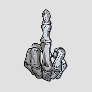 Middle Finger Large Iron On Patch, Embroidered Patch, Backpatch, Large patch for biker vest, Custom biker jacket