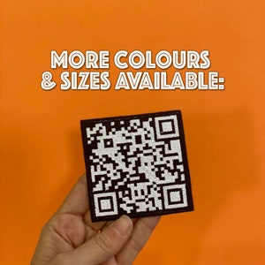 Custom QR Code Embroidered Patch, Personalised QR Code, iron on QR, Hook & Loop